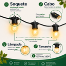 Varal de Lâmpadas Amarelas - Área Externa
