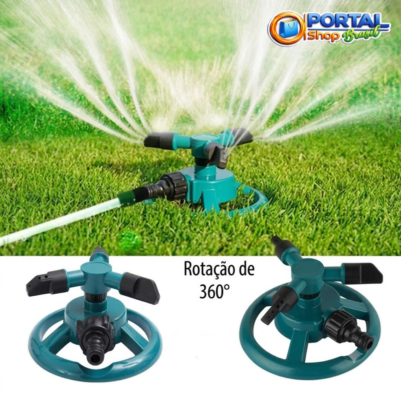 Aspersores Pulverizador Giratório Automático 360° 3 Bicos - ÁquaGiro™