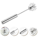 Batedor Inox Semi Automatico rotativo Ovos Massas Multiuso Prático e Fácil Mixer 30CM x 7CM Manual Inox | Mix Food