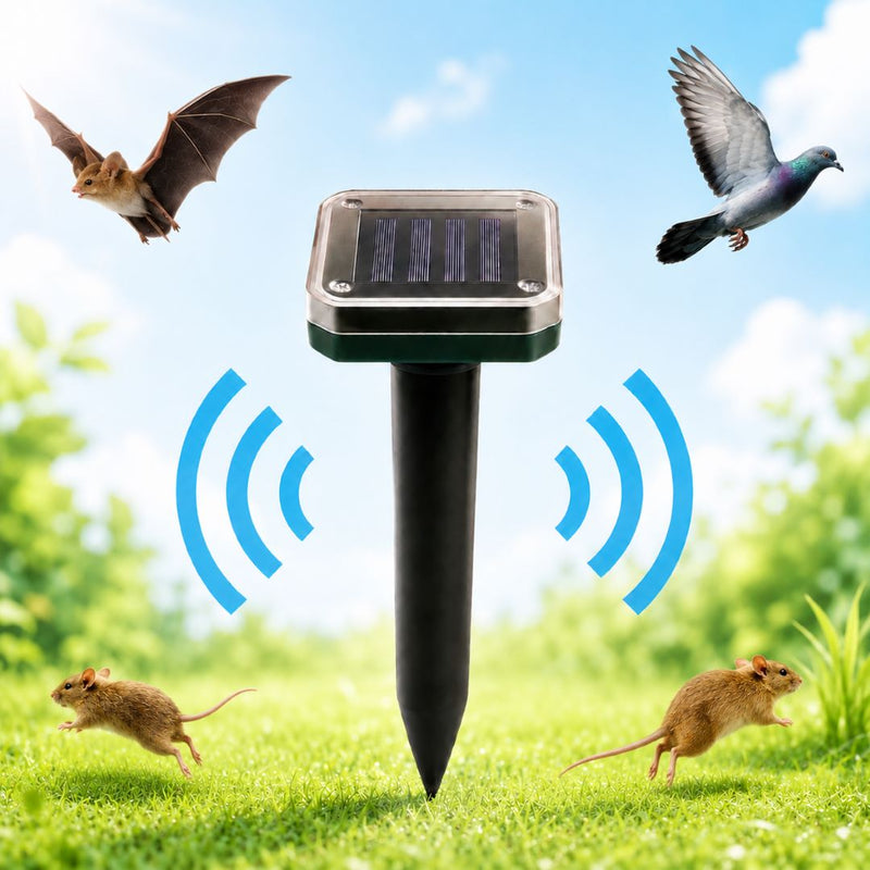 Repelente Solar Ultrassônico Pest-FREE Zone - Espanta Pombo, Morcegos e Pragas – A Prova D'água 24 Horas PortalShopBrasil