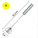 Batedor Inox Semi Automatico rotativo Ovos Massas Multiuso Prático e Fácil Mixer 30CM x 7CM Manual Inox | Mix Food