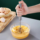 Batedor Inox Semi Automatico rotativo Ovos Massas Multiuso Prático e Fácil Mixer 30CM x 7CM Manual Inox | Mix Food