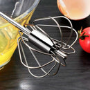 Batedor Inox Semi Automatico rotativo Ovos Massas Multiuso Prático e Fácil Mixer 30CM x 7CM Manual Inox | Mix Food