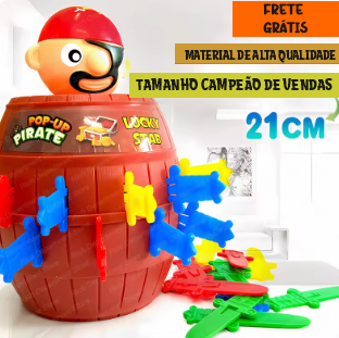 Brinquedo pula pirata com espadas